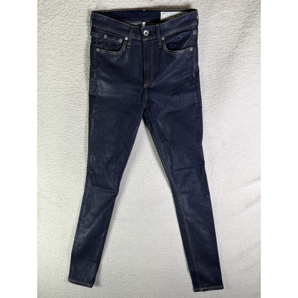 Rag & Bone Skinny Jeans Womens 26 27x29 Wax Dark Wash Blue Stretch USA Made